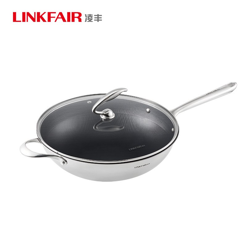 星点32cm0涂层不粘钛炒锅