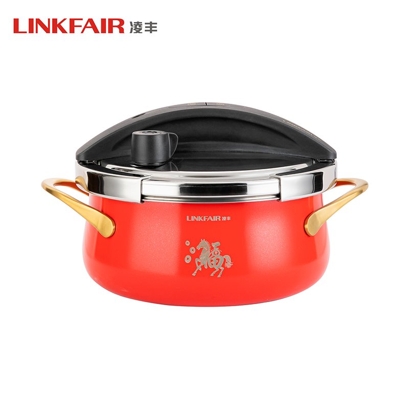玲珑4L压力锅（珊瑚红）